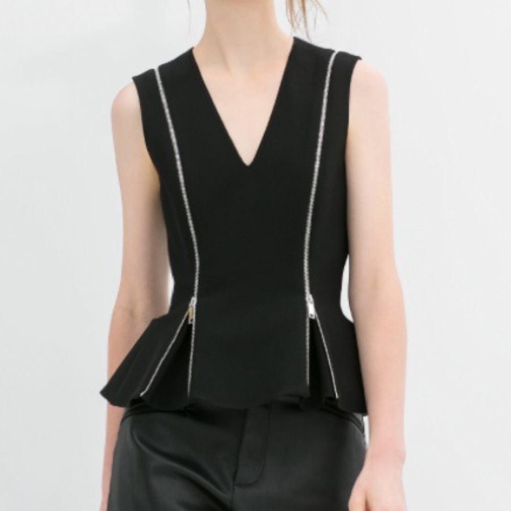 Zara Woman Peplum Top with Zippers